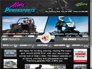 Web site http://alekspowersports.com, Aleks Power Sports