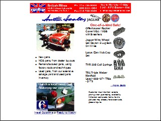 Web site www.britishmiles.com, British Miles Imported Car Services