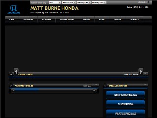 Web site www.burnehonda.com, Matt Burne Honda