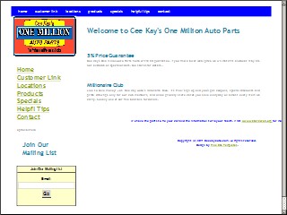 Web site www.ceekayauto.com, Cee-Kay's One Million Auto Parts Inc