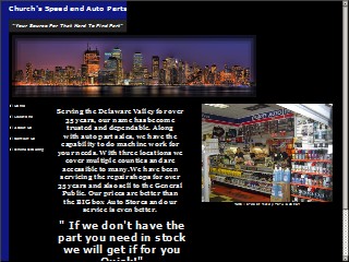 Web site www.churchsauto.com, Church's Auto Parts