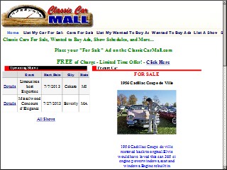 Web site www.classiccarmall.com, B & L Classics Cottons