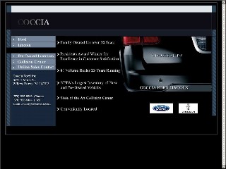 Web site www.cocciacars.com, COCCIA Lincoln