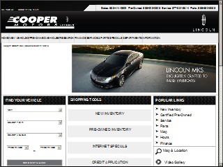 Web site www.coopermotorsinc.com, Cooper Motors Lincoln