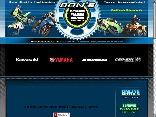 Web site www.donskawasaki.com, Don's Yamaha Sea-Doo