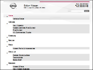 Web site www.extonnissan.com, Sloane Nissan Of Devon