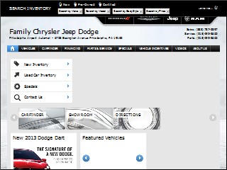 Web site www.familychryslerjeep.com, Family Chrysler Jeep