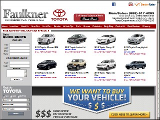 Web site www.faulknertoyota.com, Faulkner Toyota - Trevose
