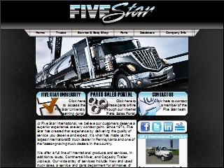 Web site www.fivestarintl.com, Five Star International an Ascendance Truck Center