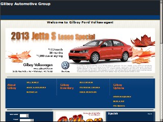Web site www.gilboycars.com, Gilboy Ford