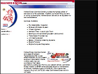 Web site www.hainesexxon.com, Exxon