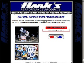 Web site www.hanksperformance.com, Hank's Performance Products