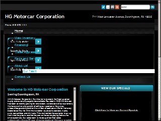 Web site www.hgmotorcar.com, H G Motorcar Corporation