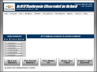 Web site www.jeffschevy.com, Jeff D'Ambrosio Chevrolet