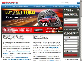 Web site www.mastercareusa.com, Firestone Complete Auto Care