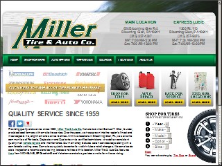 Web site http://www.millertireauto.com, Miller Express Lube