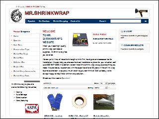 Web site www.mrshrinkwrap.com, Mr Shrinkwrap