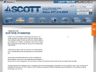 Web site www.scottcars.com, Scott Chrysler Chevrolet