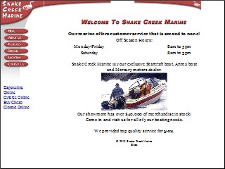 Web site www.snakecreekmarine.com, Snake Creek Marine Inc