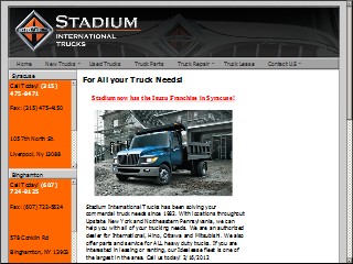Web site www.stadiumtrucks.com, Stadium International Trucks