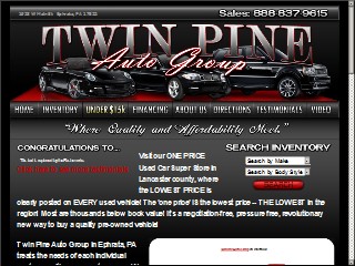 Web site www.twinpineautosales.com, Twin Pine Auto Sales Inc