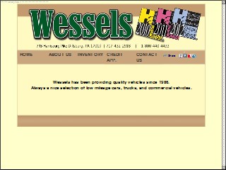 Web site www.wesselsusedcars.com, William H Wessels Used Cars