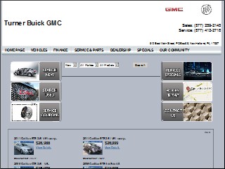 Web site www.ziemernewholland.com, Turner Buick GMC